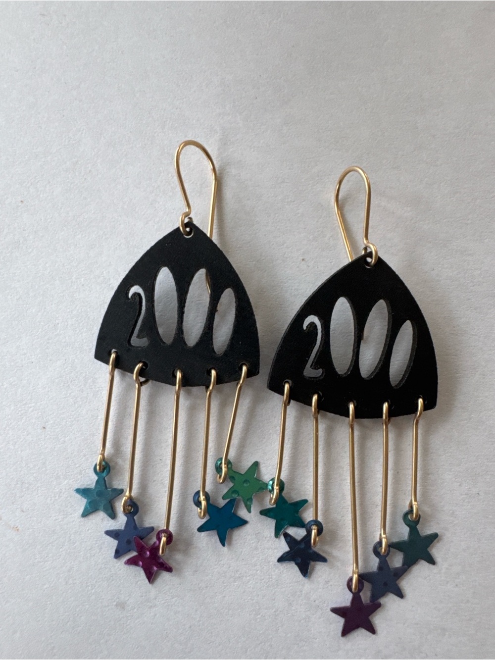 Black Star Fringe Dangle Earrings